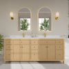 Custom image for Tanned Oak with Brushed Gold Trim / Giotto Quartz / No Mirror