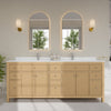 Custom image for Tanned Oak with Brushed Nickel Trim / Carrara Cultured Marble / No Mirror