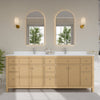Custom image for Tanned Oak with Brushed Nickel Trim / White Cultured Marble / No Mirror