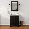 Custom image for Dark Espresso with Polished Chrome Trim / Carrara Cultured Marble, Rectangular Sink / Medicine Cabinet