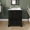 Custom image for Dark Espresso with Polished Chrome Trim / White Cultured Marble, Rectangular Sink / No Mirror