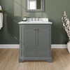 Custom image for Dark Gray with Polished Chrome Trim / White Carrara Marble, Rectangular Sink / No Mirror