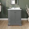 Custom image for Dark Gray with Polished Chrome Trim / White Cultured Marble, Rectangular Sink / 24