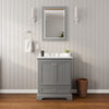 Custom image for Dark Gray with Polished Chrome Trim / White Cultured Marble, Rectangular Sink / 24