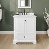 Custom image for White with Matte Black Trim / White Carrara Marble, Rectangular Sink / No Mirror