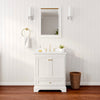 Custom image for White with Brushed Gold Trim / Carrara Cultured Marble, Rectangular Sink / 24
