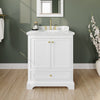 Custom image for White with Brushed Gold Trim / White Carrara Marble, Oval Sink / No Mirror