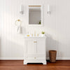Custom image for White with Brushed Gold Trim / White Cultured Marble, Rectangular Sink / 24