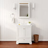 Custom image for White with Polished Chrome Trim / Carrara Cultured Marble, Rectangular Sink / Medicine Cabinet