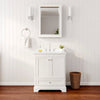 Custom image for White with Polished Chrome Trim / White Cultured Marble, Rectangular Sink / Medicine Cabinet