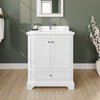 Custom image for White with Polished Chrome Trim / White Quartz, Rectangular Sink / No Mirror
