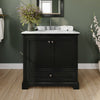 Custom image for Dark Espresso with Polished Chrome Trim / White Carrara Marble, Oval Sink / Medicine Cabinet