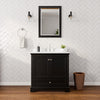 Custom image for Dark Espresso with Polished Chrome Trim / White Cultured Marble, Rectangular Sink / 24
