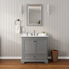 Custom image for Dark Gray with Matte Black Trim / Carrara Cultured Marble, Rectangular Sink / 24