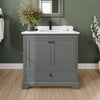Custom image for Dark Gray with Matte Black Trim / White Cultured Marble, Rectangular Sink / Medicine Cabinet