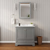 Custom image for Dark Gray with Polished Chrome Trim / Carrara Cultured Marble, Rectangular Sink / Medicine Cabinet