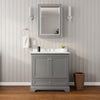 Custom image for Dark Gray with Polished Chrome Trim / White Cultured Marble, Rectangular Sink / Medicine Cabinet