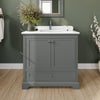 Custom image for Dark Gray with Polished Chrome Trim / White Quartz, Rectangular Sink / No Mirror