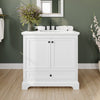 Custom image for White with Matte Black Trim / White Quartz, Rectangular Sink / No Mirror