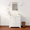Custom image for White with Brushed Gold Trim / Carrara Cultured Marble, Rectangular Sink / 24