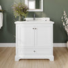 Custom image for White with Polished Chrome Trim / Carrara Cultured Marble, Rectangular Sink / 24