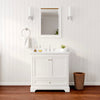 Custom image for White with Polished Chrome Trim / White Cultured Marble, Rectangular Sink / 24