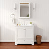 Custom image for White with Polished Chrome Trim / White Cultured Marble, Rectangular Sink / Medicine Cabinet