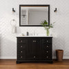 Custom image for Dark Espresso with Polished Chrome Trim / Carrara Cultured Marble, Rectangular Sink / 46