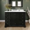 Custom image for Dark Espresso with Polished Chrome Trim / White Quartz, Rectangular Sink / No Mirror