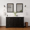 Custom image for Dark Espresso with Polished Chrome Trim / Carrara Cultured Marble, Rectangular Sink / 24