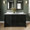 Custom image for Dark Espresso with Polished Chrome Trim / White Carrara Marble, Oval Sink / Medicine Cabinets