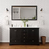Custom image for Dark Espresso with Polished Chrome Trim / White Cultured Marble, Rectangular Sink / 58