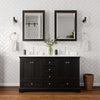 Custom image for Dark Espresso with Polished Chrome Trim / White Cultured Marble, Rectangular Sink / Medicine Cabinets