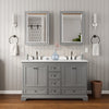Custom image for Dark Gray with Matte Black Trim / Carrara Cultured Marble, Rectangular Sink / Medicine Cabinets