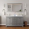 Custom image for Dark Gray with Matte Black Trim / White Cultured Marble, Rectangular Sink / 58