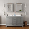 Custom image for Dark Gray with Polished Chrome Trim / Carrara Cultured Marble, Rectangular Sink / Medicine Cabinets
