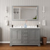 Custom image for Dark Gray with Polished Chrome Trim / White Cultured Marble, Rectangular Sink / 58