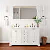 Custom image for White with Matte Black Trim / Carrara Cultured Marble, Rectangular Sink / 58