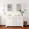 Custom image for White with Matte Black Trim / White Cultured Marble, Rectangular Sink / 24