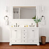 Custom image for White with Matte Black Trim / White Cultured Marble, Rectangular Sink / 58