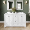 Custom image for White with Matte Black Trim / White Cultured Marble, Rectangular Sink / No Mirror