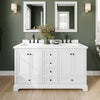Custom image for White with Matte Black Trim / White Quartz, Rectangular Sink / No Mirror