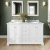 Custom image for White with Brushed Gold Trim / White Carrara Marble, Oval Sink / Medicine Cabinets