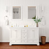 Custom image for White with Polished Chrome Trim / Carrara Cultured Marble, Rectangular Sink / 24