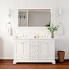 Custom image for White with Polished Chrome Trim / Carrara Cultured Marble, Rectangular Sink / 58