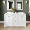 Custom image for White with Polished Chrome Trim / White Quartz, Rectangular Sink / Medicine Cabinets