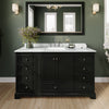 Custom image for Dark Espresso with Polished Chrome Trim / White Carrara Marble, Rectangular Sink / 58