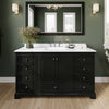 Custom image for Dark Espresso with Polished Chrome Trim / White Cultured Marble, Rectangular Sink / No Mirror