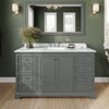 Custom image for Dark Gray with Polished Chrome Trim / White Carrara Marble, Rectangular Sink / Medicine Cabinet