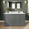 Custom image for Dark Gray with Polished Chrome Trim / White Cultured Marble, Rectangular Sink / No Mirror
